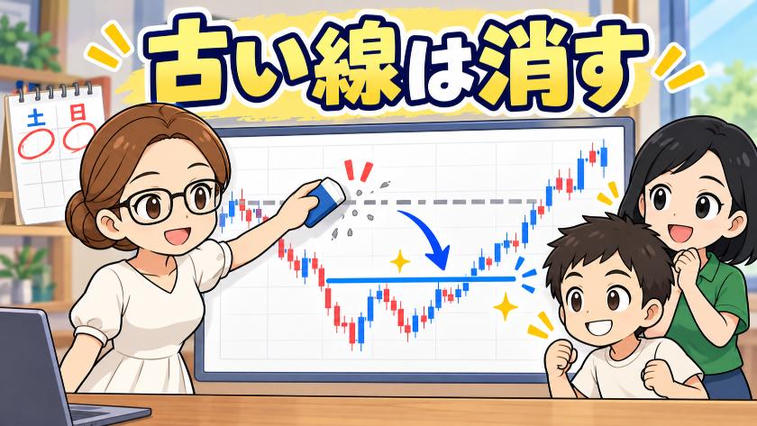 古い線は消す