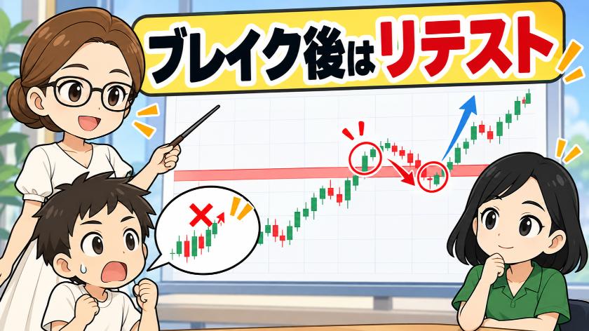 ブレイク後はリテスト