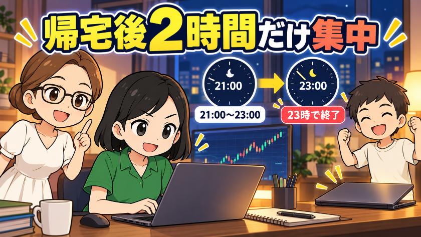 帰宅後2時間だけ集中