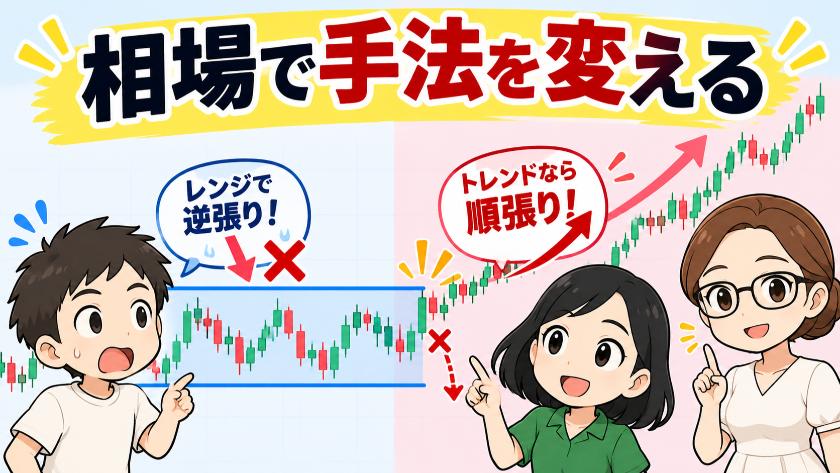 相場で手法を変える